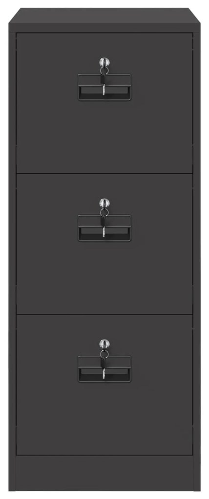 vidaXL Ντουλάπα Αρχείων Μαύρο 44 x 50 x 106.5 εκ Ψυχρής Έλασης Χάλυβας