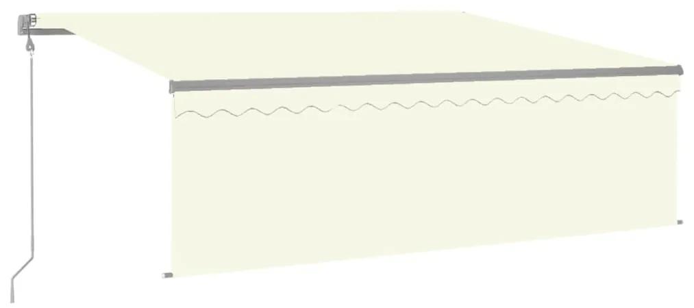 vidaXL Τέντα Συρόμενη Αυτόματη με Σκίαστρο Κρεμ 4,5 x 3 μ.