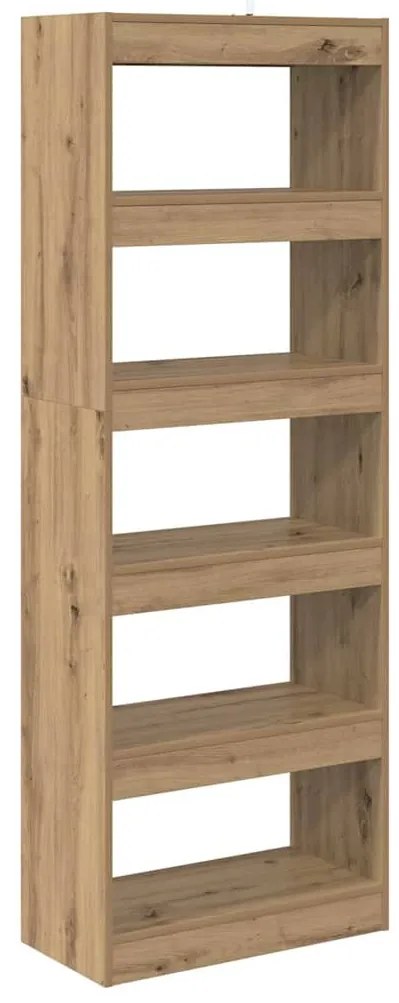 vidaXL Βιβλιοθήκη artisan δρυς 60 x 30 x 166 εκ Επεξεργασμένο ξύλο