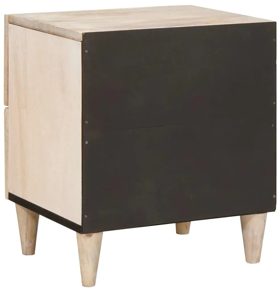 vidaXL Κομοδίνο με συρτάρι Μπεζ 40 x 33 x 46 εκ. Μασίφ ξύλο μάνγκο
