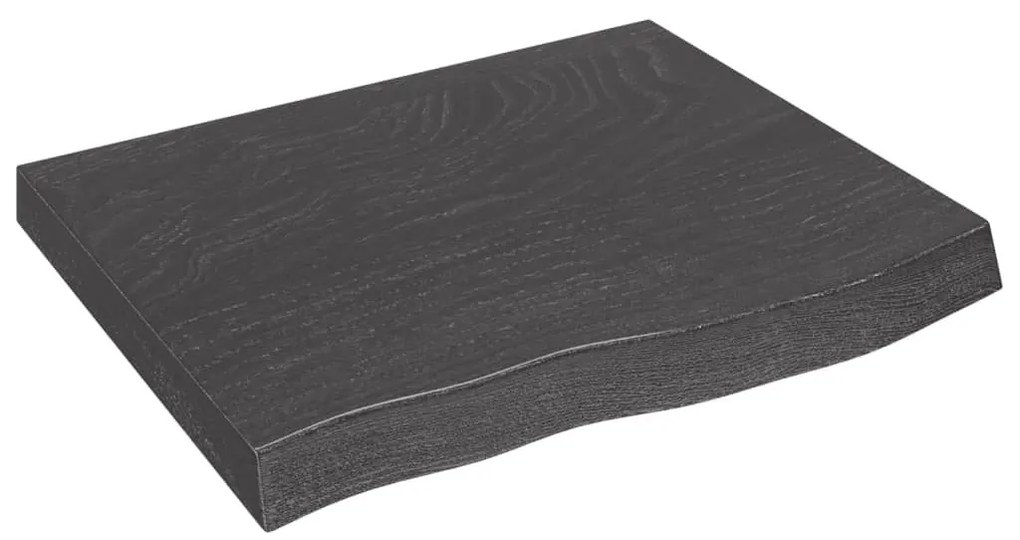 Πάγκος Μπάνιου Σκούρο Καφέ 60x50x(2-6) εκ. Επεξ. Μασίφ Ξύλο - Γκρι