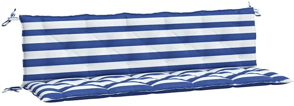 vidaXL Μαξιλάρια Πάγκου Κήπου 2 τμχ Μπλε & Λευκό Ριγέ Ύφασμα Oxford