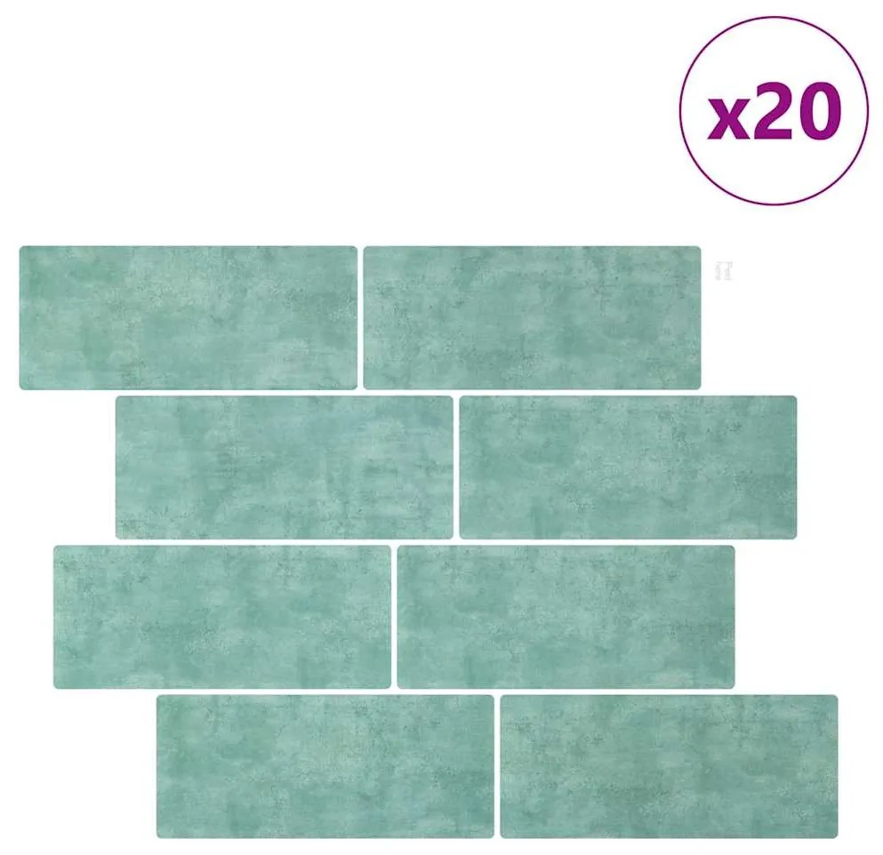 vidaXL Πλακάκι Subway 20 pcs Γκρι Πράσινο 29 x 21 εκ