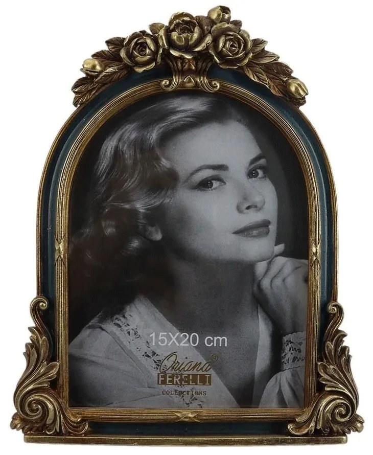 Κορνίζα XL23338168 15x20cm Teal-Gold Oriana Ferelli Πολυρεσίνη