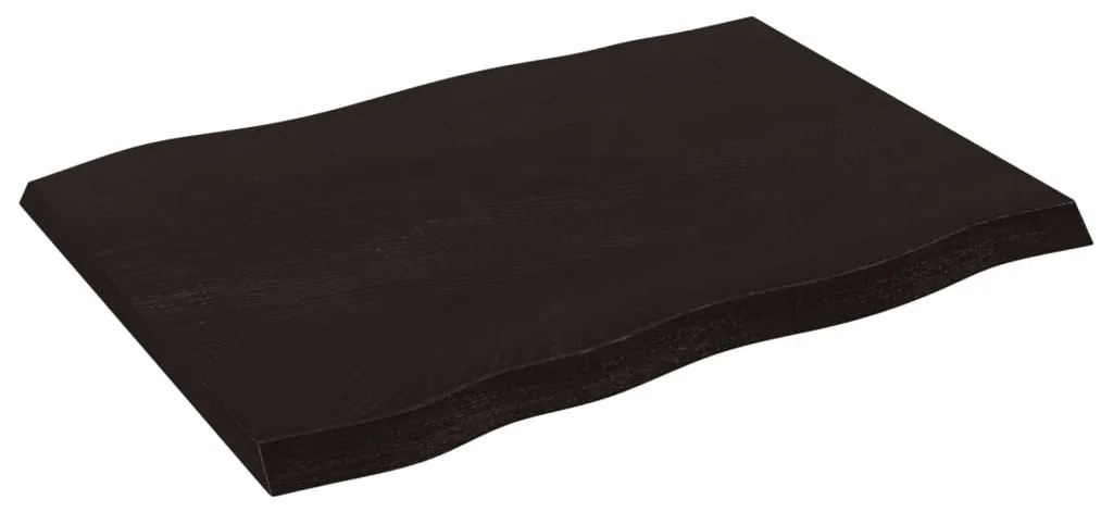 vidaXL Επιφ Τραπεζιού Αν Καφέ 80x60x(2-4)εκ. Ακατέργ. Μασίφ Ξύλο Δρυός