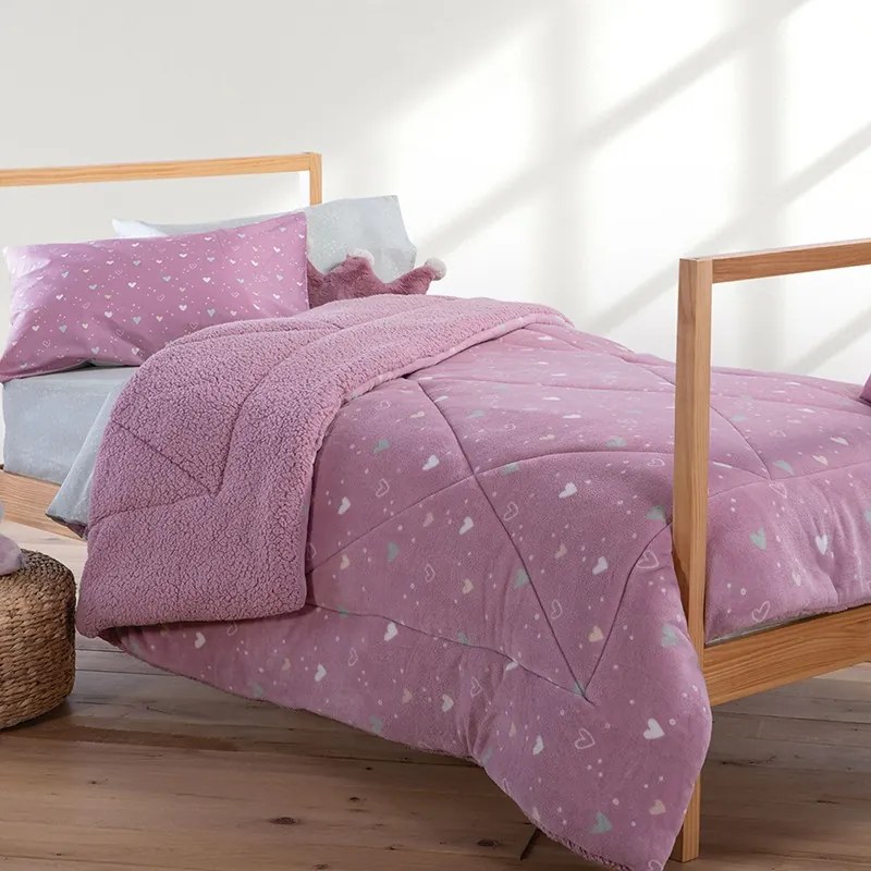 Παιδικό κουβερτοπάπλωμα 160x220 Hearts Look Rose 5205495590233