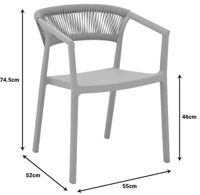 Καρέκλα - Πολυθρόνα Sillia στοιβαζόμενη pp cappuccino - μπεζ rattan 55x52x74,5 εκ. 55x52x74.5 εκ.
