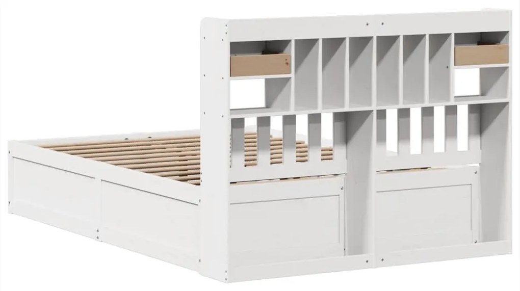 vidaXL Σκελετός Κρεβ. Χωρίς Στρώμα Λευκό 140x190 εκ Μασίφ Πεύκο