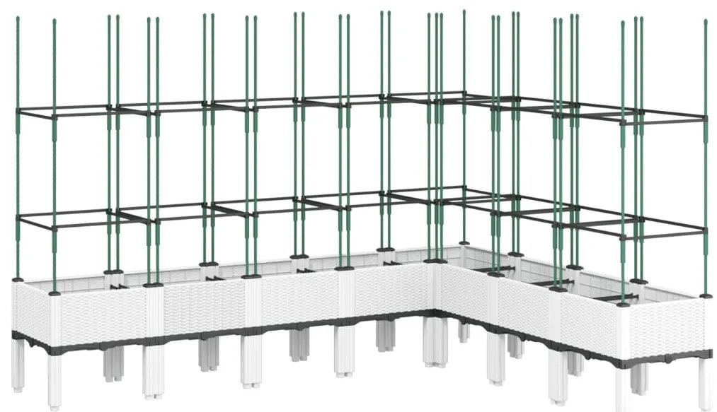 vidaXL Ζαρντινιέρα Κήπου με Καφασωτό Λευκή 200x160x142,5 εκ. από PP