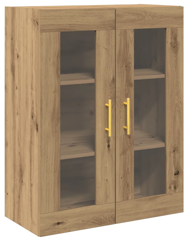 vidaXL Ντουλάπα Τοίχου με Γυάλινα Πόρτες Artisan Oak 69,5x34x90 εκ.