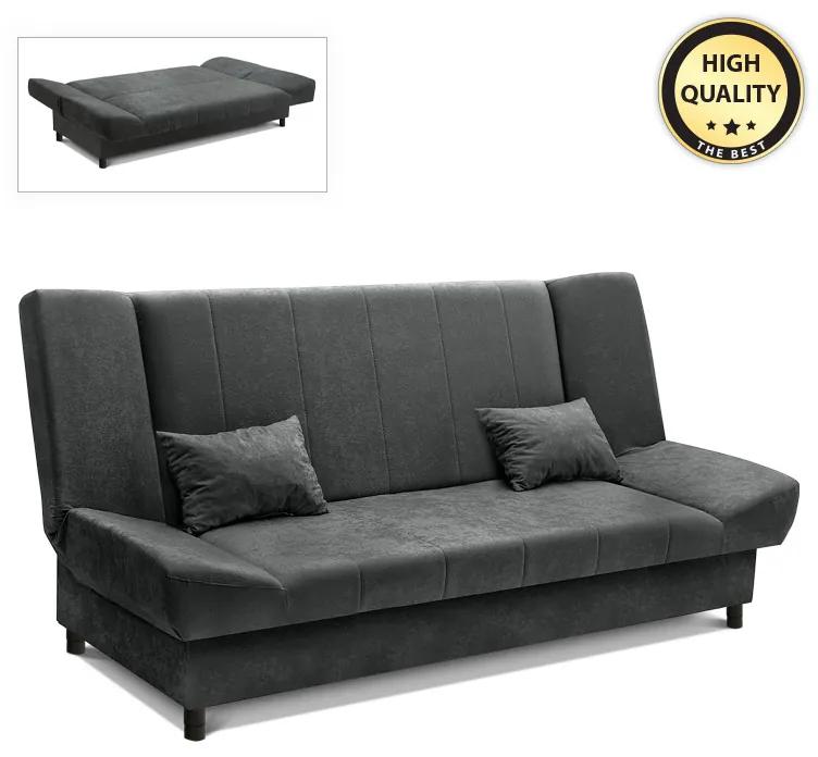 Kαναπές - κρεβάτι Tiko Plus Megapap τριθέσιος με αποθηκευτικό χώρο και ύφασμα σε σκούρο γκρι 200x90x96εκ. - Ύφασμα - GP005-0001,9