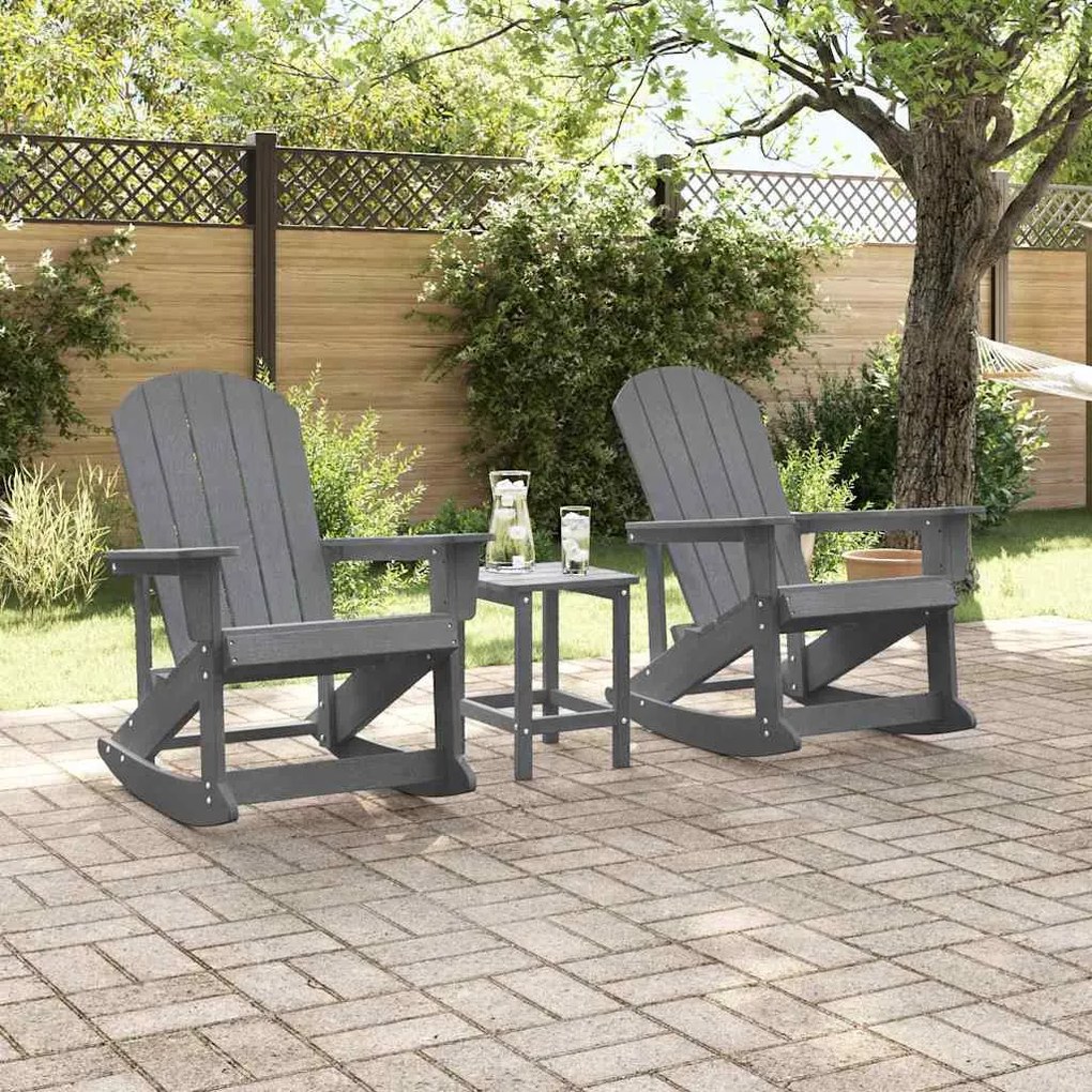 vidaXL Καρέκλες Ροκάντας Adirondack 2 pcs Ανοιχτό γκρι HDPE
