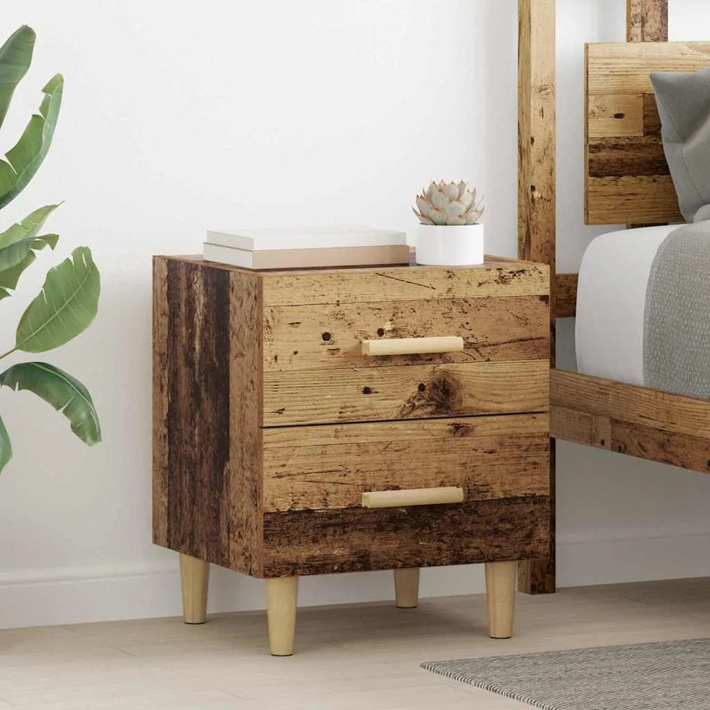 vidaXL Ντουλάπι κρεβατιού 2 pcs Παλαιό ξύλο 40 x 35 x 47.5 εκ