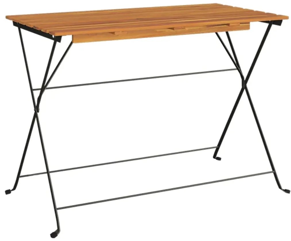 vidaXL Τραπέζι Bistro Πτυσσόμ. 100x54x71εκ Μασίφ Ξύλο Ακακίας &amp; Ατσάλι