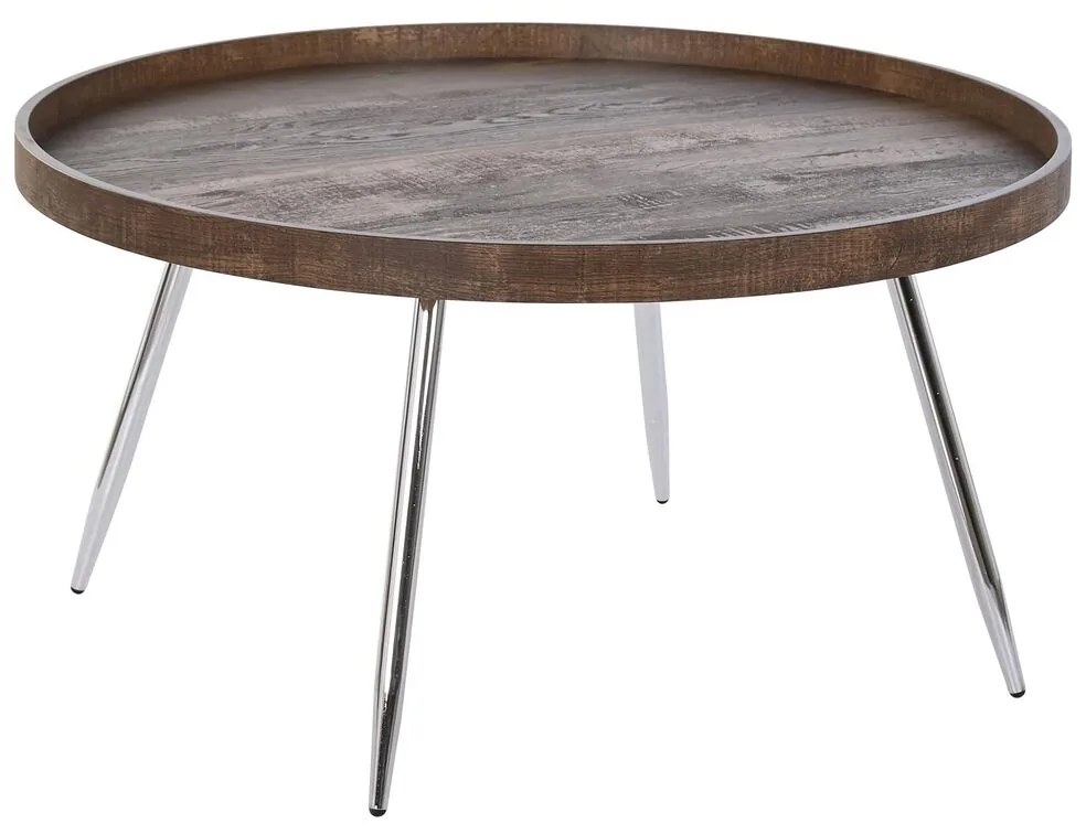 Τραπεζάκι Καφέ DKD Home Decor Καφέ Ασημί Μέταλλο Χάλυβας Ξύλο MDF 30 x 40 cm 78 x 78 x 41,5 cm