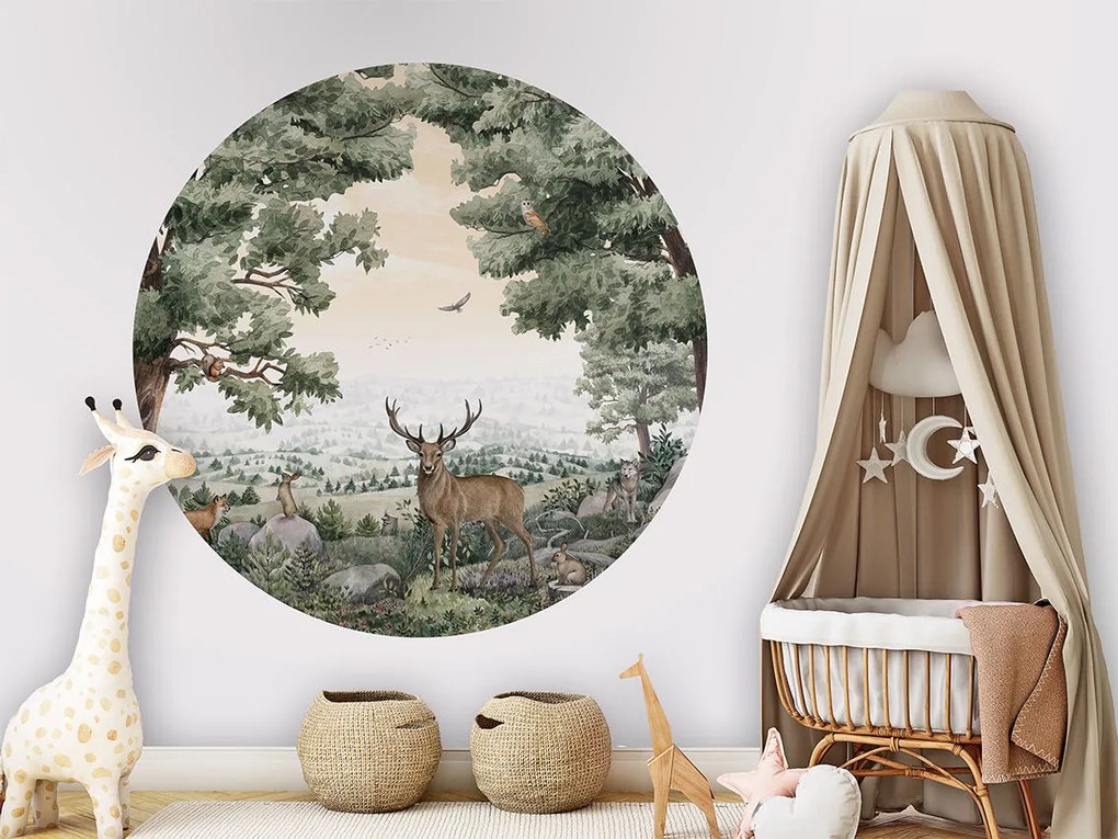 Forest Vista Ταπετσαρια Τοιχου Πρασινο Στρογγυλη 80cm