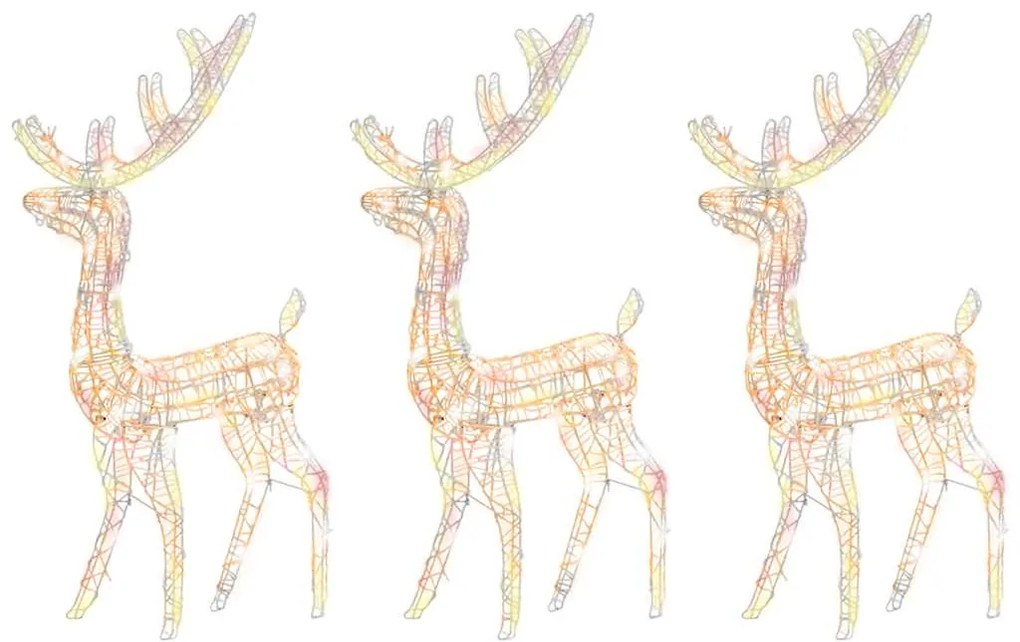 vidaXL Χριστουγεννιάτικοι Τάρανδοι 3 τεμ. Πολύχρωμοι 120 εκ. Ακρυλικό