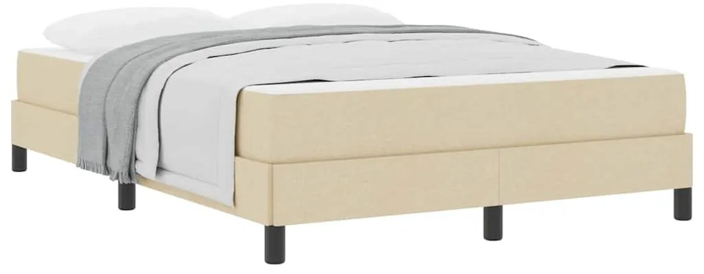 vidaXL Κρεβάτι με ελατήρια Άλλο Κρεμ 140 x 200 cm ύφασμα