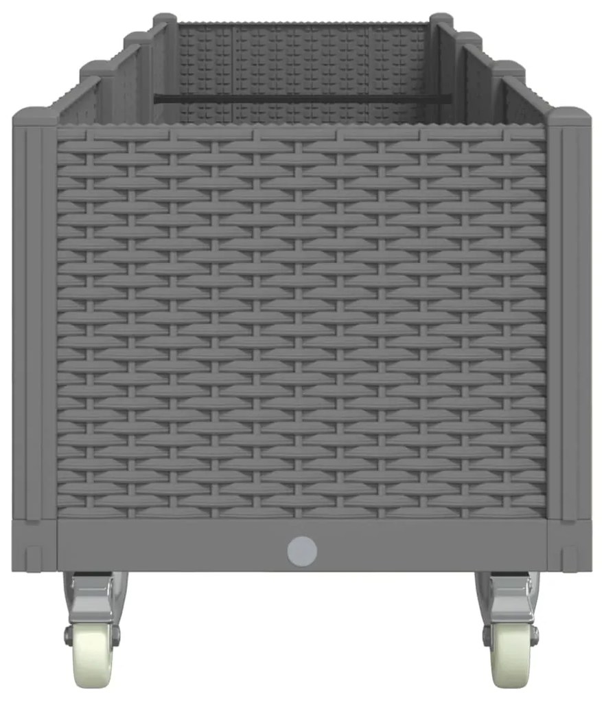 vidaXL Ζαρντινιέρα Κήπου με Ροδάκια Αν.Γκρι 240x50x54εκ Πολυπροπυλένιο