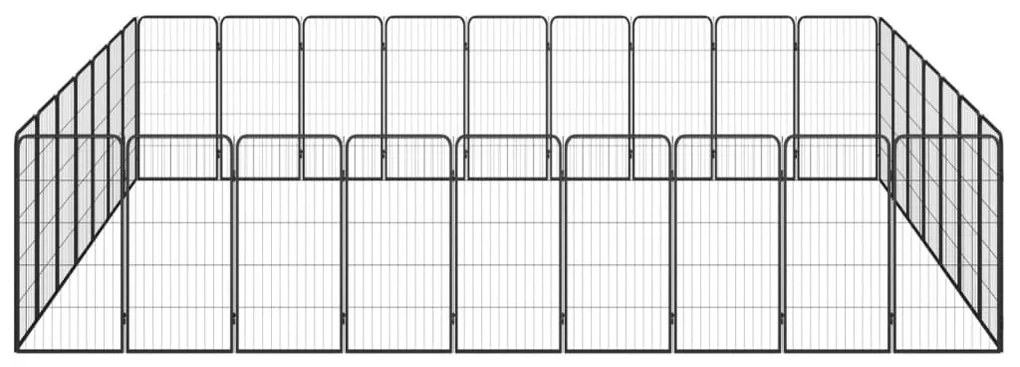 vidaXL Κλουβί Σκύλου 32 Πάνελ Μαύρο 50x100 εκ. Ατσάλι με Βαφή Πούδρας