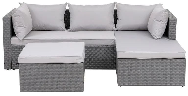 CORNER SET WICKER, ΓΩΝΙΑ ΜΕ ΣΚΑΜΠΟ, ΑΠΟΧΡΩΣΗ ΑΝΟΙΧΤΟ ΓΚΡΙ ΑΝΑΣΤΡΕΨΙΜΗ ΓΩΝΙΑ