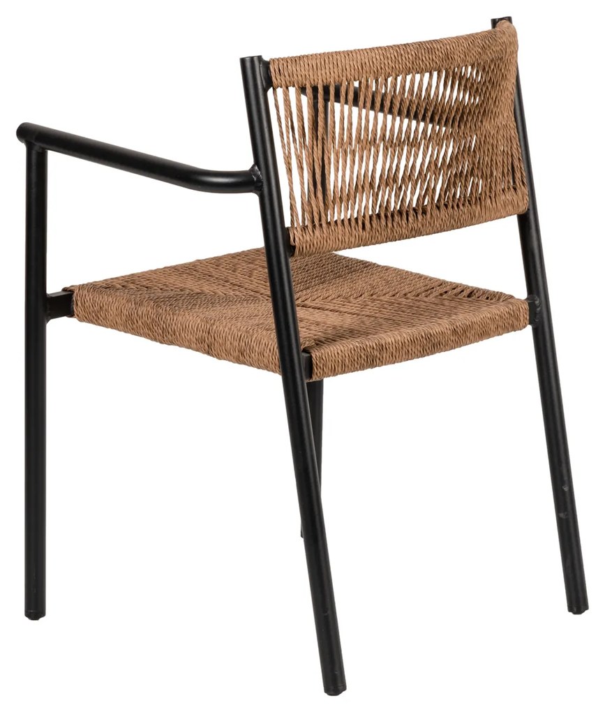 Πολυθρόνα Κήπου INGA Μαύρο/Φυσικό Αλουμίνιο/Rattan 55.5x50x77.5cm - 14840007 - 14840007