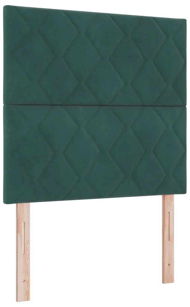 vidaXL Κρεβάτι Box Spring με Στρώμα Σκούρο Πράσινο Μονό Βελούδινο