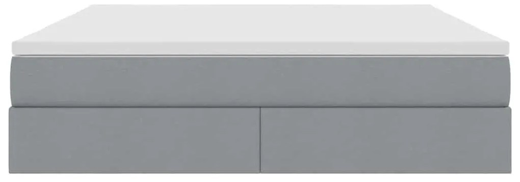 vidaXL Κρεβάτι με αποθηκευτικό χώρο και στρώμα με στρώμα Ανοιχτό γκρι