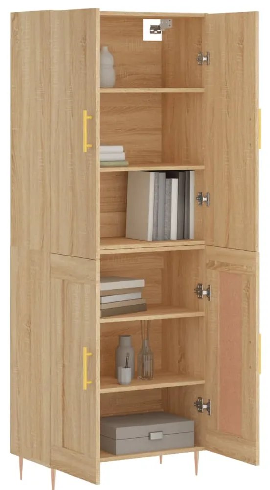 vidaXL Ντουλάπι Sonoma δρυς 69,5 x 34 x 180 εκ. από Επεξεργασμένο Ξύλο
