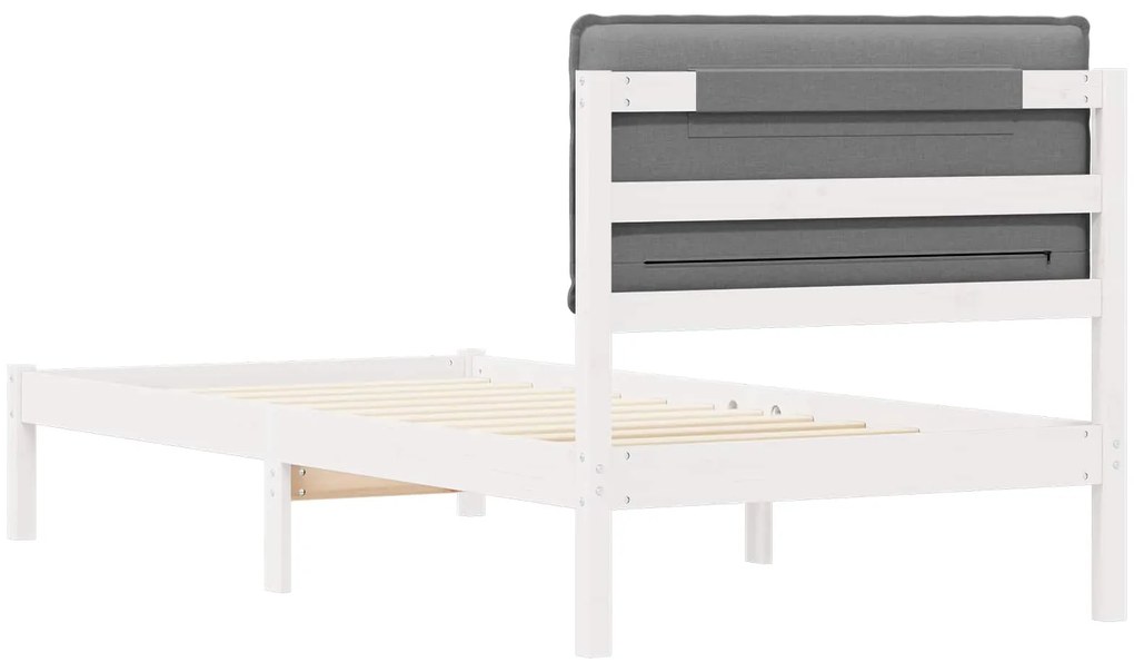 vidaXL Σκελετός Κρεβατιού με Επενδεδυμένο Κεφαλάρι Ανοιχτό γκρι