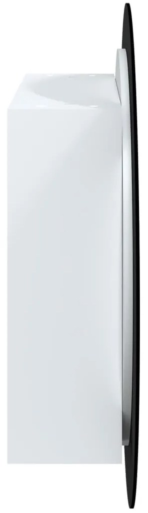 vidaXL Ντουλάπι Μπάνιου με Στρογγυλό Καθρέφτη&amp;LED Λευκό 54x54x17,5 εκ.