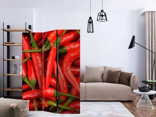 Διαχωριστικό με 3 τμήματα - chili pepper - background [Room Dividers]