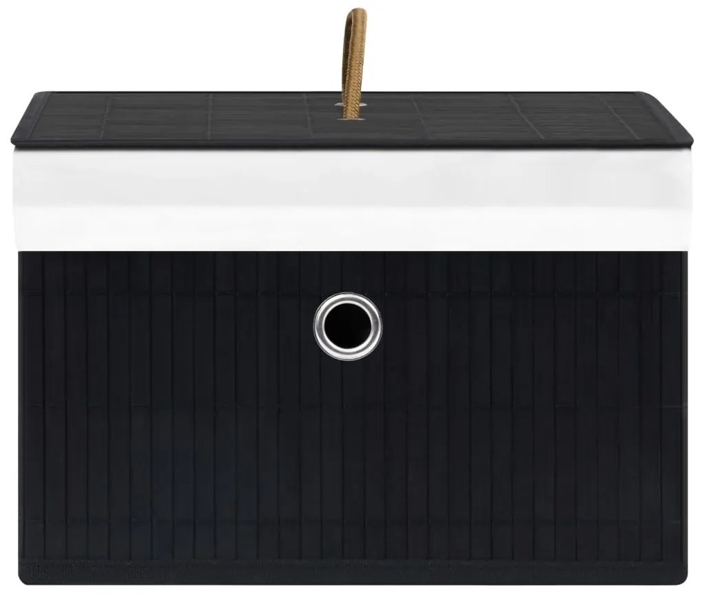 vidaXL Κουτιά Αποθήκευσης 4 τεμ. Μαύρα από Μπαμπού