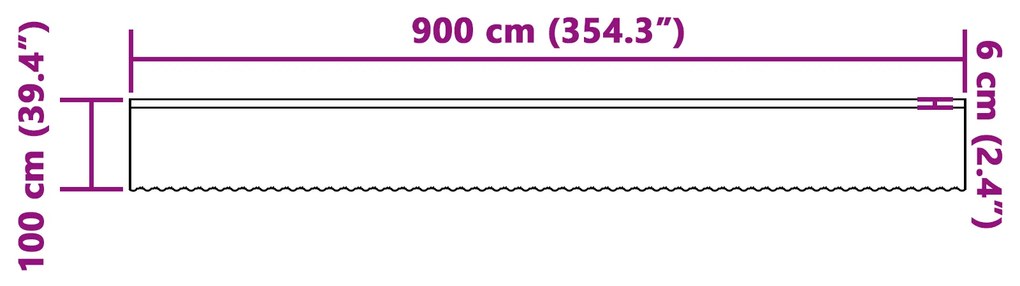 vidaXL Κουρτίνα Δαντέλας με κουρτίνες Floral Λευκό 900 x 100 εκ. Πολυεστέρας