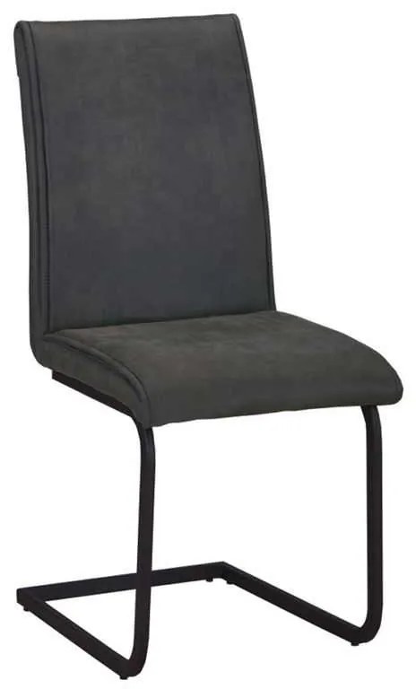 Καρέκλα Μεταλλική TORY Μαύρη/Ύφασμα Suede Ανθρακί 43x56x95cm (Σετ 4 ΤΕΜ)