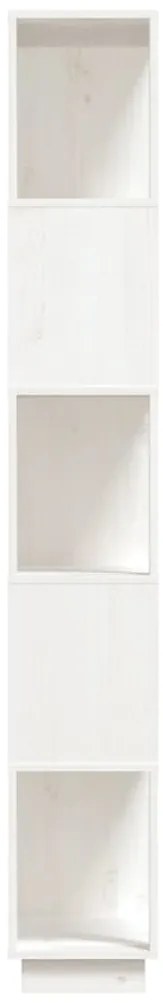 vidaXL Βιβλιοθήκη/Διαχωριστικό Χώρου Λευκό 80x25x163,5 εκ. Μασίφ Πεύκο