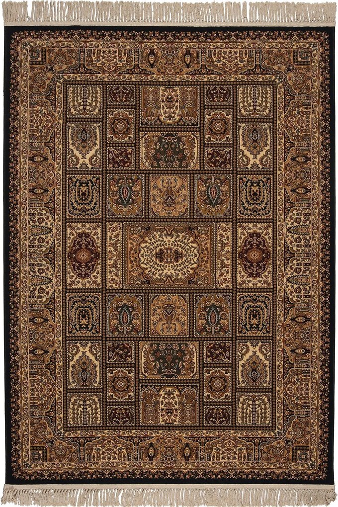 Χαλί Isfahan 3517D Black-Black Βιοκαρπέτ 200X290cm