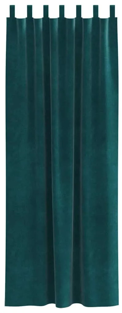 vidaXL Κουρτίνες 2 pcs Σκούρο πράσινο 140 x 225 cm Βελούδο