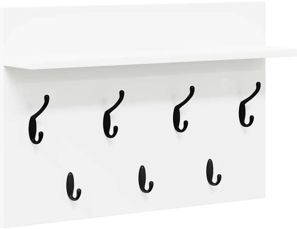 vidaXL Τοίχου Κρεμάστρα Λευκό 60 x 40 x 12 cm Επεξεργασμένο ξύλο