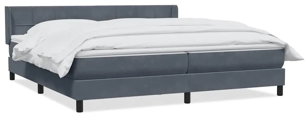 vidaXL Box Spring Κρεβάτι με στρώμα Σκούρο γκρι 180x220 εκ. Βελούδινο