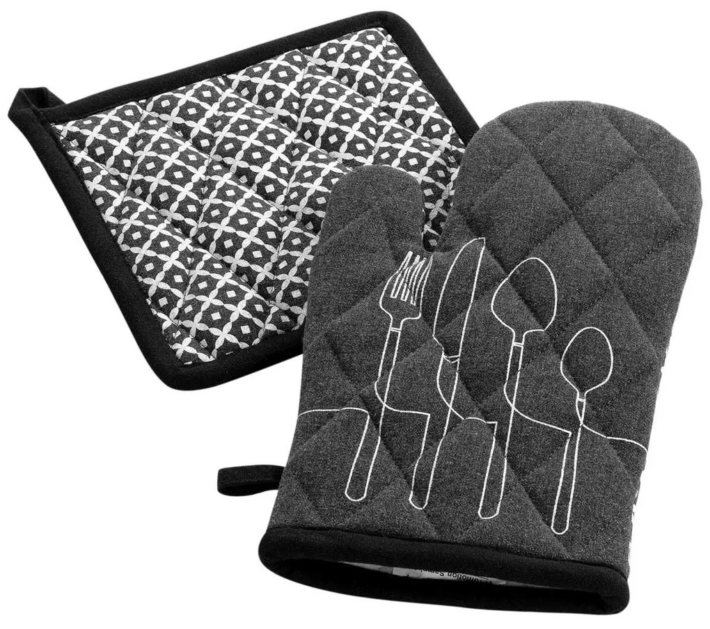 Γάντι + Πιάστρα Κουζίνας (Σετ) L-C Cuisiline Anthracite 1731251