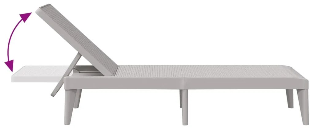 vidaXL Ξαπλώστρα Γκρι 186 x 60 x 29 από Πολυπροπυλένιο