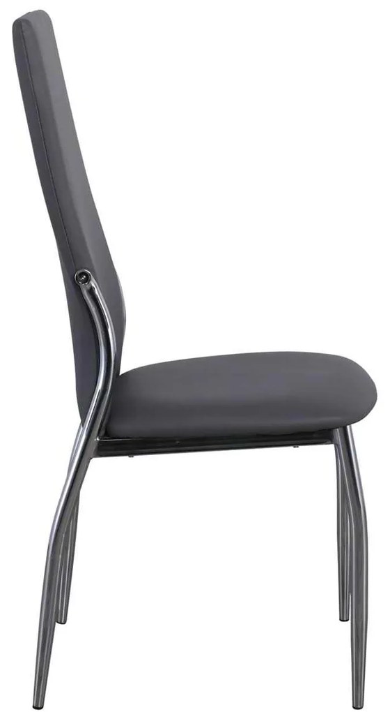 Καρέκλα FRESH K/D Χρώμιο/Pvc Γκρι 45x52x100cm (Σετ 4 ΤΕΜ)