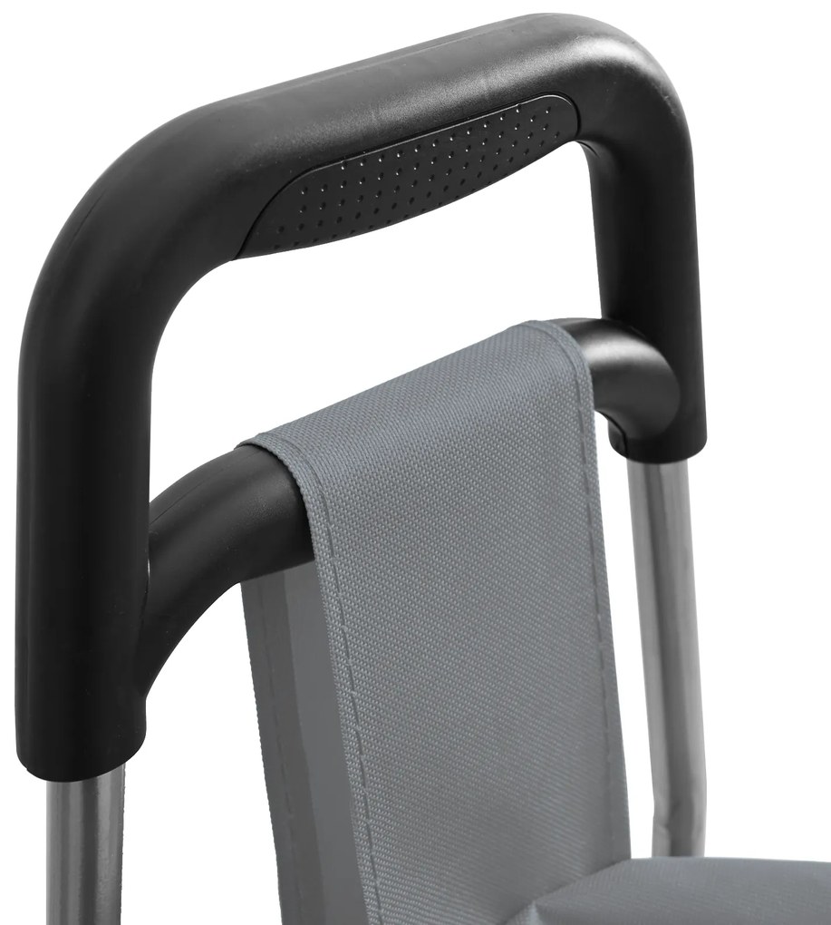 vidaXL Καρότσι αγορών με ρόδες Γκρι 35 L