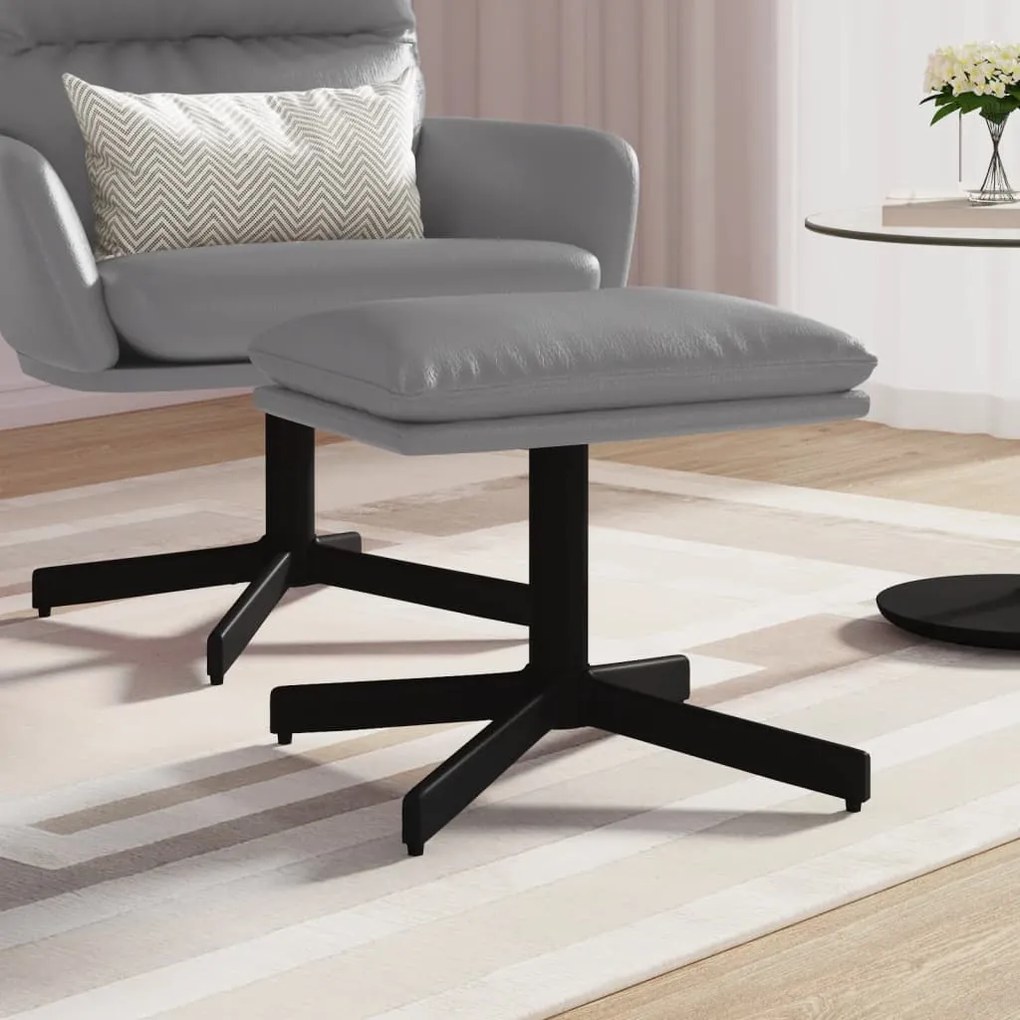 vidaXL Υποπόδιο Γκρι Ανθρακί 60x60x36 εκ. από Συνθετικό Δέρμα