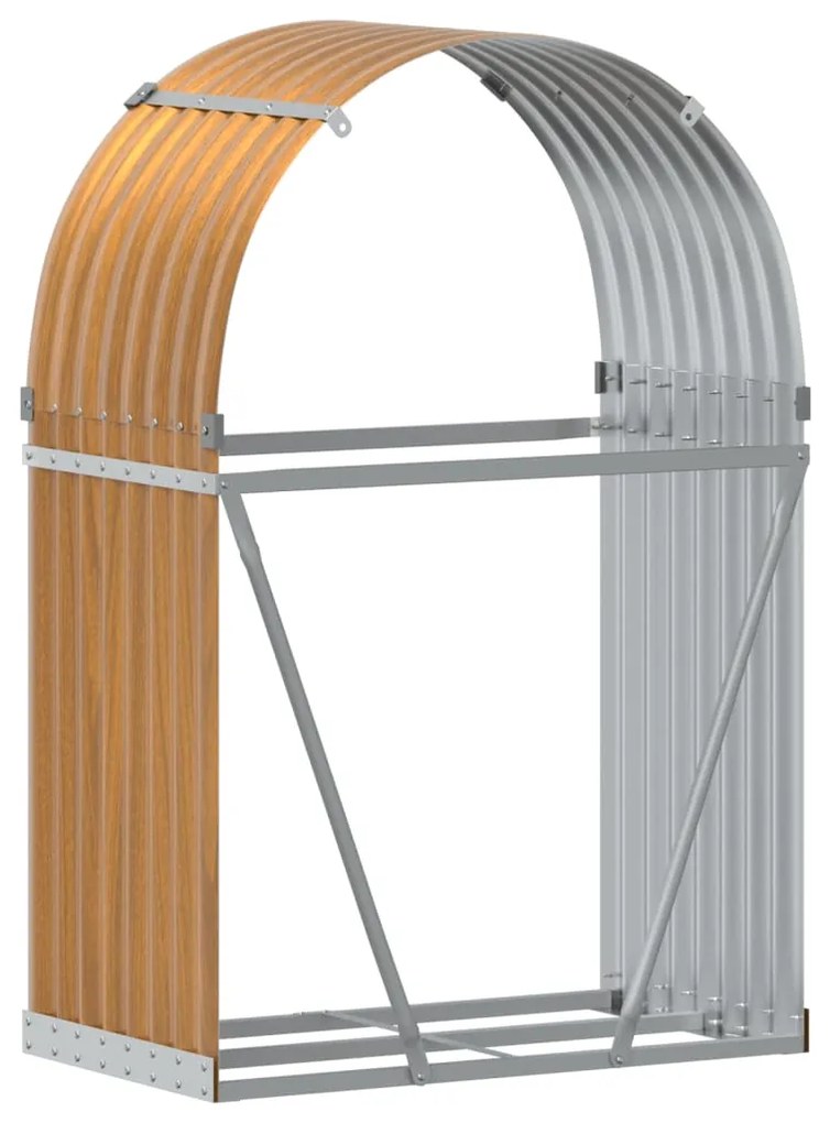 vidaXL Ξυλοθήκη Ξύλινη Όψη 80x45x120 εκ. από Γαλβανισμένο Ατσάλι