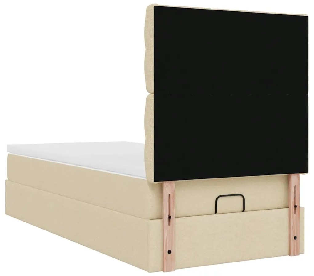 Οθωμανικό κρεβάτι με στρώμα Cream 100x200cm ύφασμα 3313221