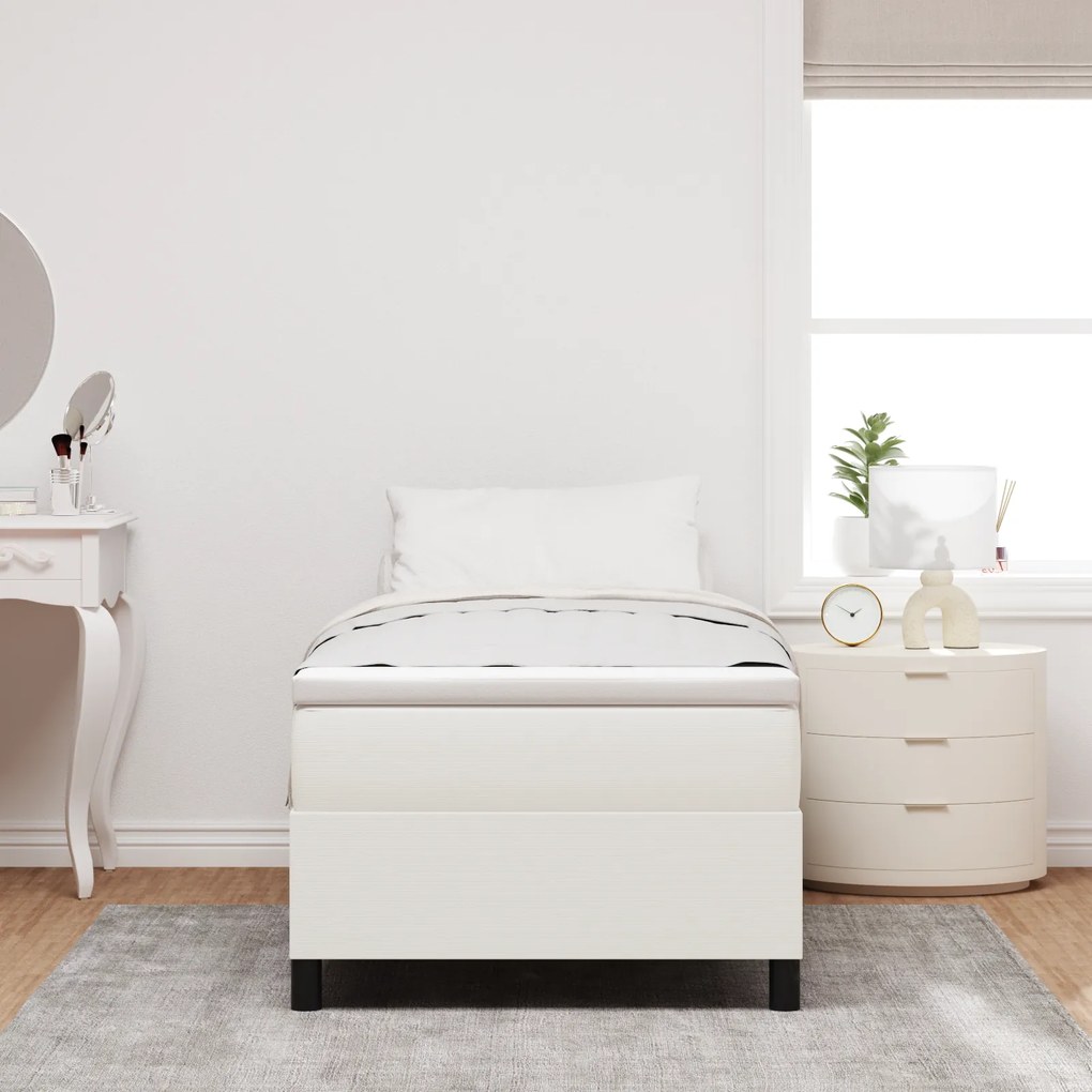 vidaXL Κρεβάτι Box Spring Κρέμ Μονό Κορντούρα