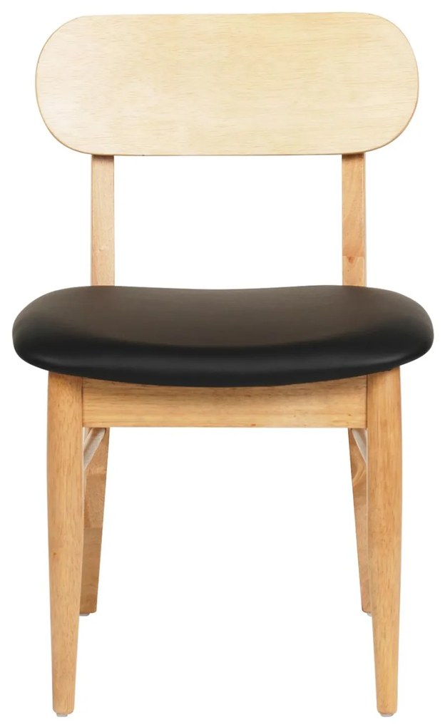 Καρέκλα τραπεζαρίας SEKOR Rubberwood και PU Μαύρο 50x50x80Υεκ. 2αδα 50x50x80 εκ.