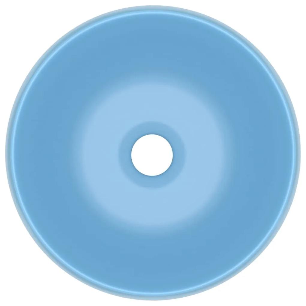 Νιπτήρας Πολυτελής Στρογγυλός Γαλάζιο Ματ 40 x 15 εκ. Κεραμικός - Μπλε